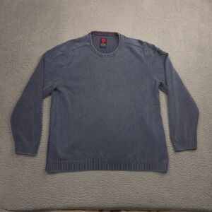 Strellson Stanford-R Men XXL Blue Cotton Knit Sweater Pullover Crewneck